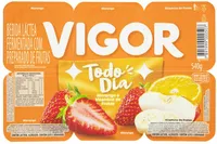 Bebida Láctea Fermentada Morango E Vitamina De Frutas Vigor Todo Dia Bandeja 540g 6 Unidades