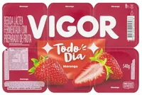 Bebida Láctea Fermentada Morango Vigor Todo Dia Bandeja 540g 6 Unidades