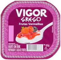 Iogurte Grego Calda Frutas Vermelhas Vigor Pote 100g