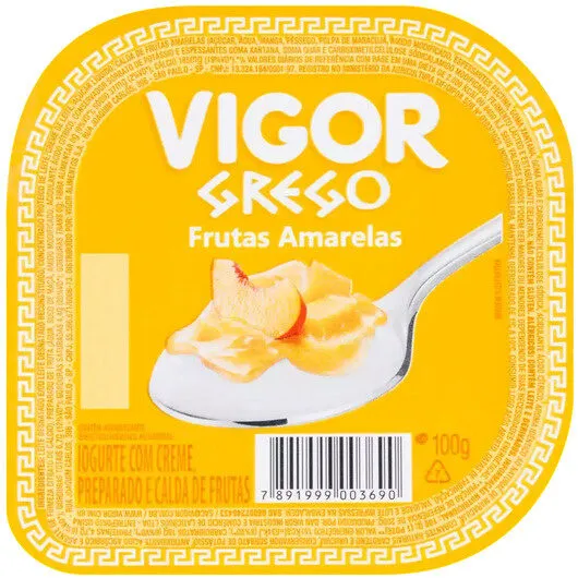 Iogurte Grego Calda Frutas Amarelas Vigor Pote 100g
