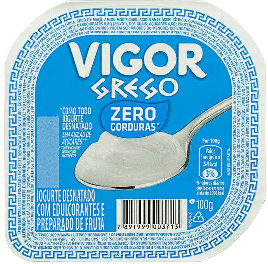 Iogurte Desnatado Grego Vigor Pote 100g
