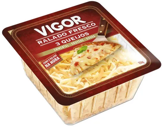 Queijo Ralado 3 Queijos Vigor Bandeja 150g
