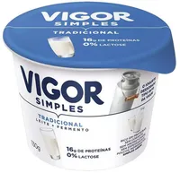 Iogurte Parcialmente Desnatado Tradicional Zero Lactose Vigor Viv Simples Pote 130g
