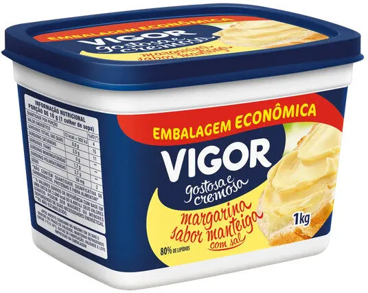 Margarina Manteiga Cremosa Com Sal Vigor Pote 1kg Embalagem Econômica