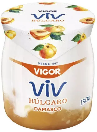 Iogurte Parcialmente Desnatado Búlgaro Calda Damasco Vigor Viv Pote 130g