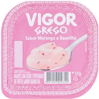 Iogurte Grego Morango E Baunilha Vigor Pote 100g