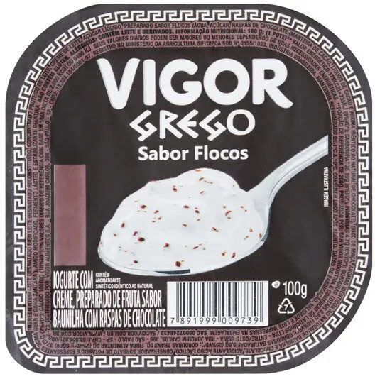 Iogurte Grego Flocos Vigor Pote 100g