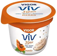 Iogurte Integral Mamão Vigor Viv 3 Grãos Pote 100g