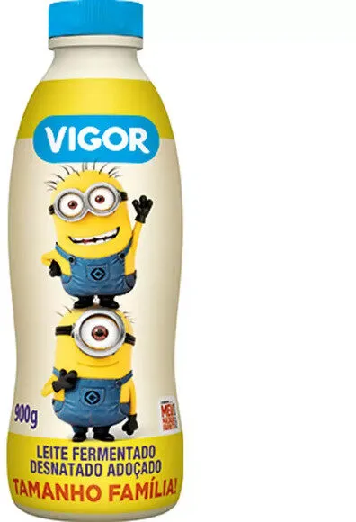 Leite Fermentado Desnatado Minions Vigor Garrafa 900g Tamanho Família