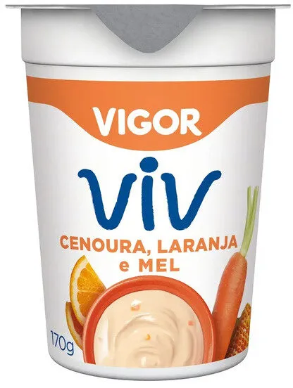 Iogurte Integral Cenoura, Laranja E Mel Vigor Viv Copo 170g