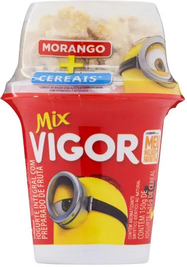 Iogurte Integral Morango Com Cereais Meu Malvado Favorito 3 Vigor Mix Copo 165g