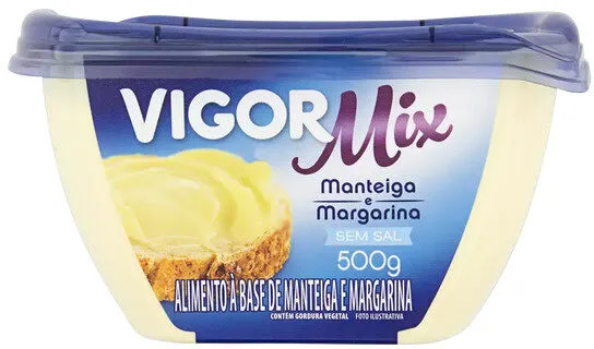 Manteiga E Margarina Sem Sal Vigor Mix Pote 500g