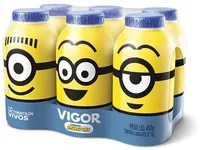 Pack Leite Fermentado Desnatado Minions Vigor Frasco 450g 6 Unidades