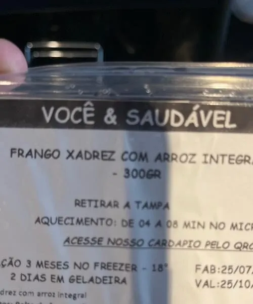 Frango Xadrez com Arroz Integral