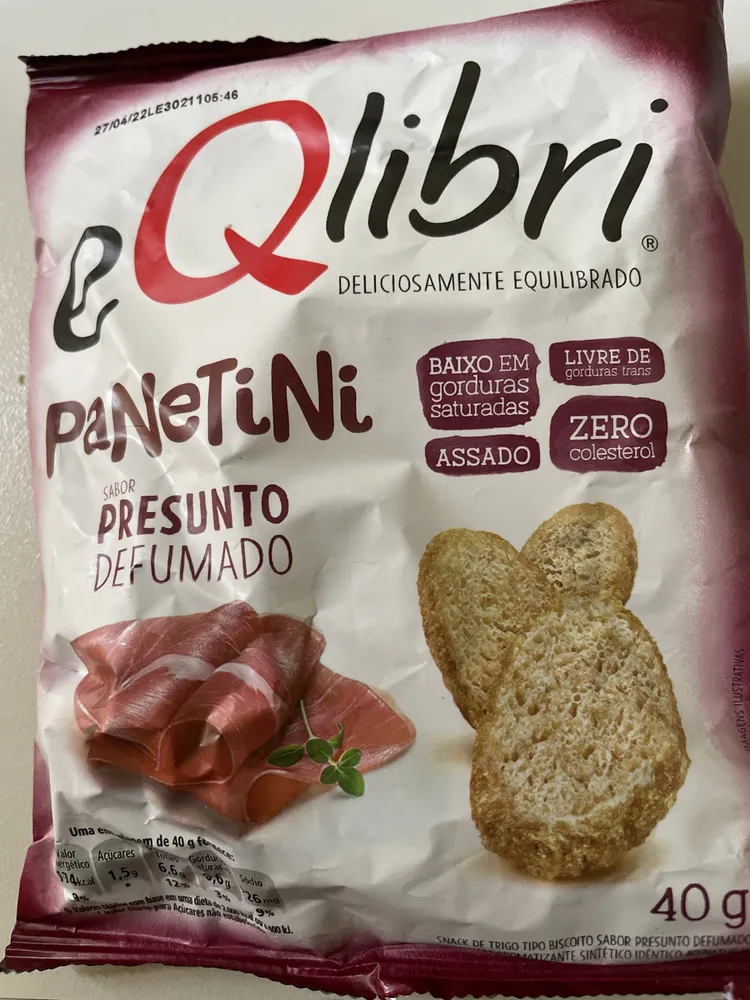 Snack De Trigo Presunto Defumado Eqlibri Panetini Pacote 40g