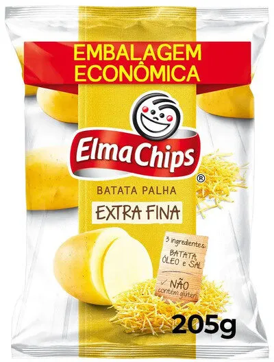 Batata Palha Extrafina Elma Chips Pacote 205g Embalagem Econômica