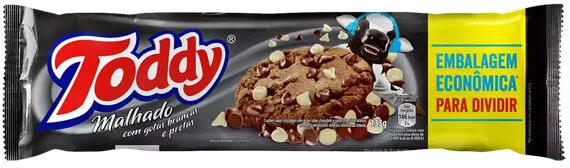 Biscoito Cookie Chocolate Malhado Com Gotas De Chocolate Branco E Preto Toddy Pacote 133g Embalagem Econômica