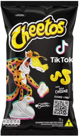 Salgadinho De Milho Queijo Cheddar Tik Tok Cheetos Pacote 75g
