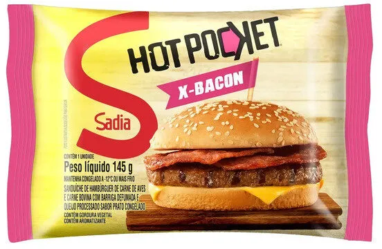 Sanduíche Congelado X Bacon Sadia Hot Pocket Pacote 145g