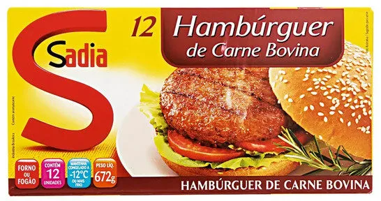 Hambúrguer De Carne Bovina Tradicional Sadia Caixa 672g 12 Unidades