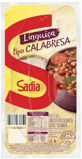 Linguiça Calabresa Cozida E Defumada Sadia 500g