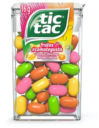 Pastilha Laranja, Morango, Manga E Melão Tic Tac Caixa 16g