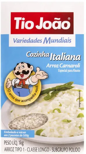 Arroz Carnaroli Tio João Variedades Mundiais Cozinha Italiana Especial Para Risoto 1kg