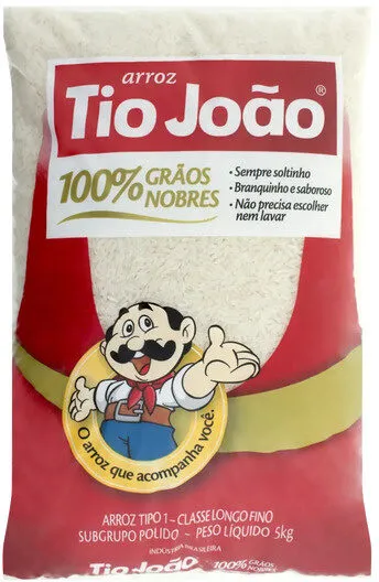 Arroz Tio João 100 Grãos Nobres Tipo 1 Classe Longo Fino 5kg