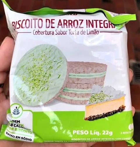 Biscoito de Arroz Integral sabor Torta de Limão