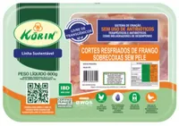 Sobrecoxa De Frango Resfriada Sem Pele Korin Livre De Transgênicos 600g