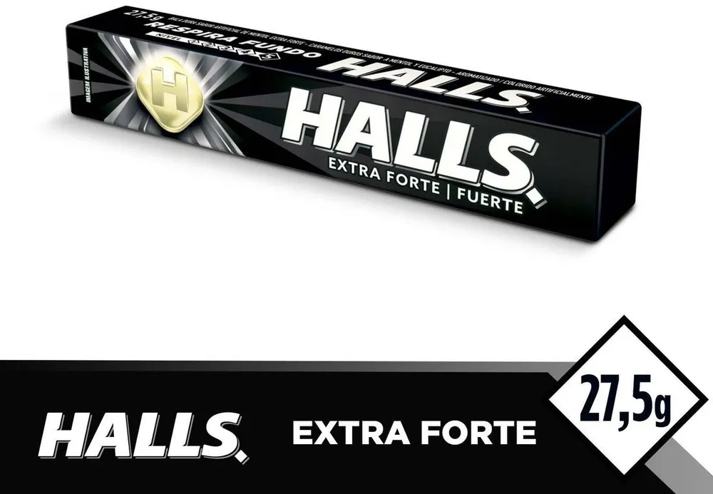 Bala Mentol Extra Forte Halls Pacote 27,5g