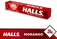 Bala Morango Halls Pacote 28g