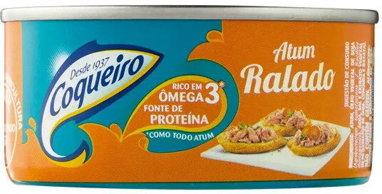 Atum Ralado Em óleo Coqueiro Lata 120g