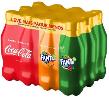 Kit 6 Refrigerantes Coca Cola Original 3 Guaraná Fanta 3 Laranja Fanta 200ml Cada Leve Mais Pague Menos