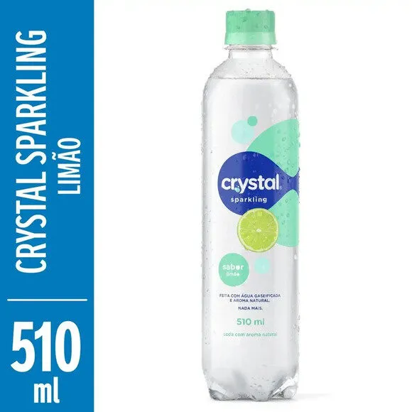 água Saborizada Com Gás Limão Crystal Sabores Garrafa 510ml