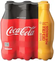 Pack Refrigerante Sem Açúcar Coca Cola Garrafa 6 Unidades 600ml Cada Leve Mais Pague Menos