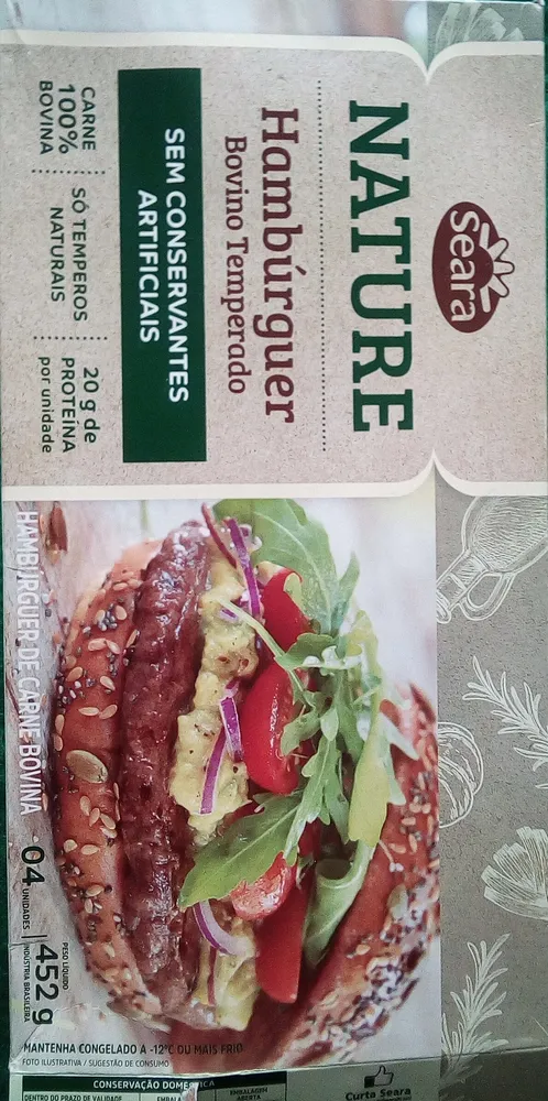 Nature Hamburguer Bovino Temperado