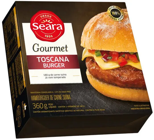 Hambúrguer De Carne Suína Toscana Seara Gourmet Caixa 360g 2 Unidades
