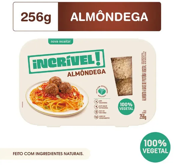 Almôndega Vegetal Incrível Caixa 256g