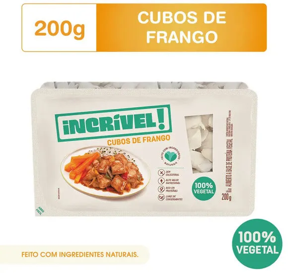 Frango Vegetal Congelado Em Cubos Incrível Bandeja 200g