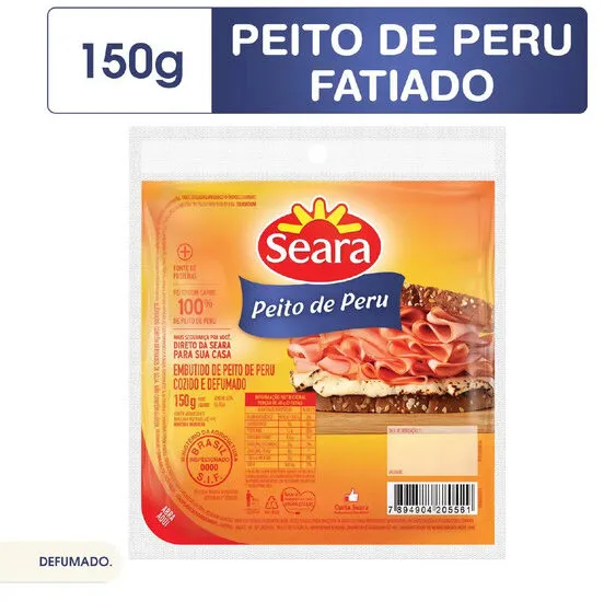 Peito De Peru Defumado E Cozido Seara 150g