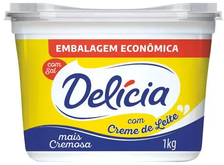 Margarina Com Sal E Creme De Leite Delícia Pote 1kg Embalagem Econômica