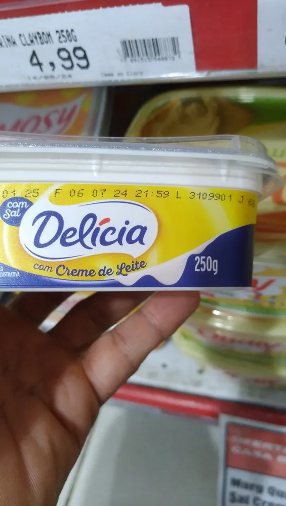 Margarina Com Sal E Creme De Leite Delícia Pote 250g