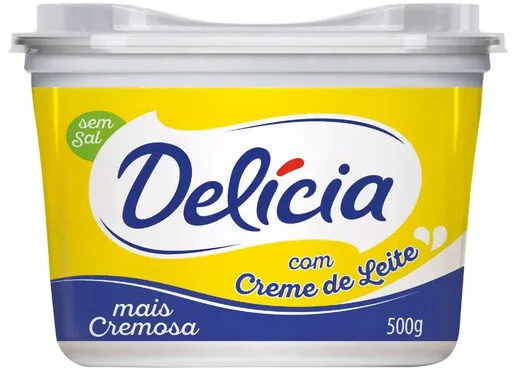 Margarina Sem Sal Com Creme De Leite Delícia Pote 500g