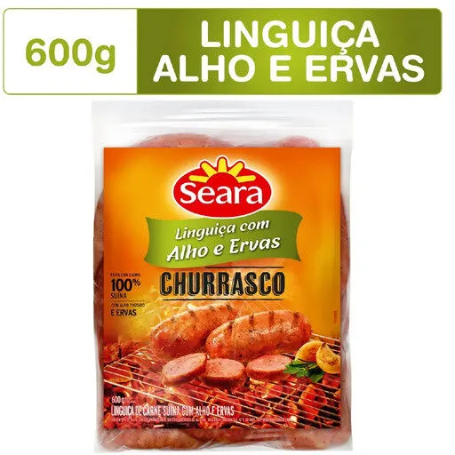 Linguiça De Carne Suína Com Alho E Ervas Seara Churrasco 600g