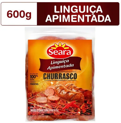Linguiça De Carne Suína Apimentada Seara Churrasco 600g