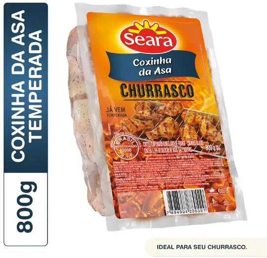 Coxinha Da Asa De Frango Congelada Temperada Seara Churrasco 800g