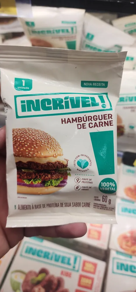 HAMBÚRGUER CARNE VEGETAL 60G INCRIVEL