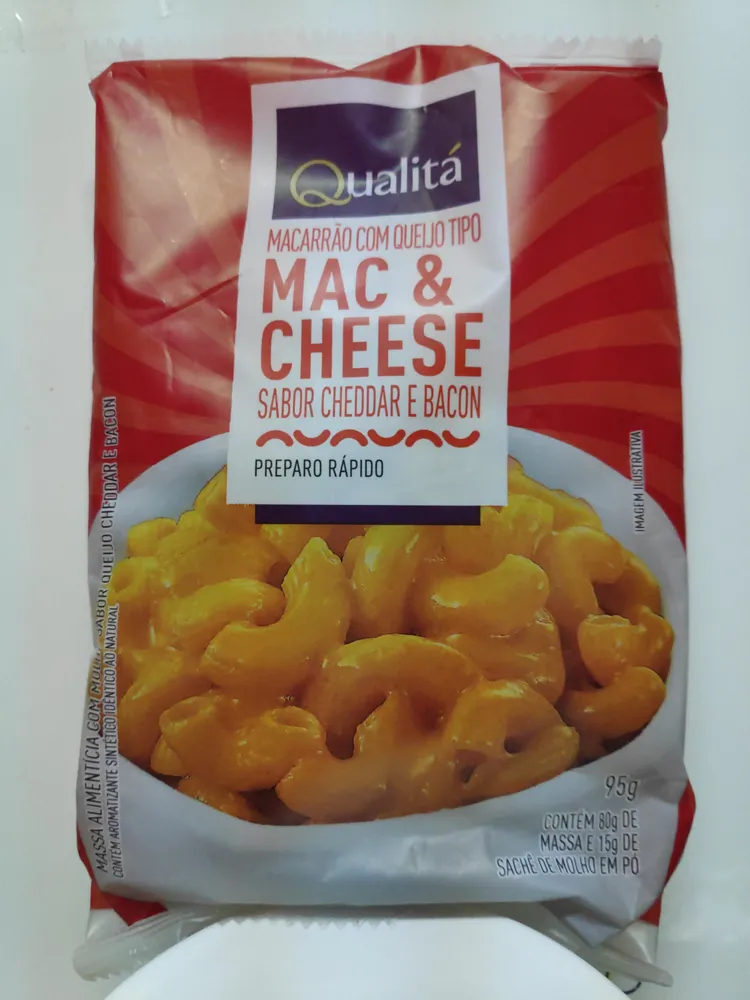 Macarrão com queijo tipo MAC & CHEESE sabor Cheddar e Bacon
