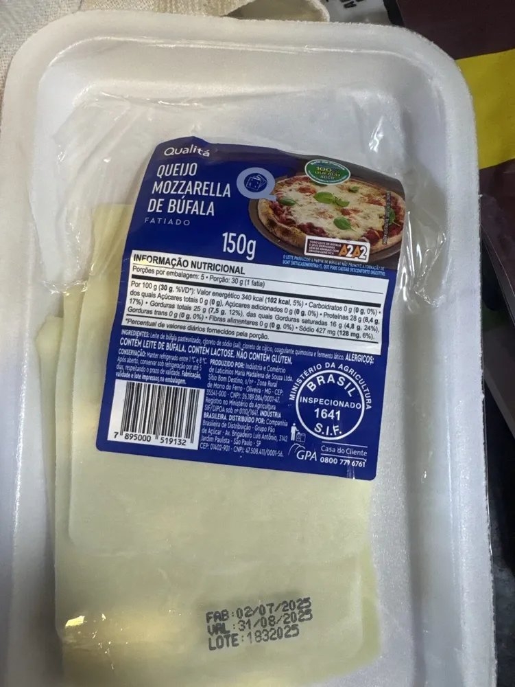 Queijo Mozzarela De Bufala